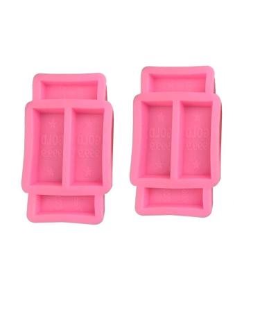 NUOBESTY 6 Pcs Gold Brick Silicone Mold Molder Mold for Chocolate Gold Brick Mold Mold Epoxy Silicone Molds Gold Brick Baking Mold Silicone Chocolate Mold Candy Mould Soap Pinkx3pcs 9.3X5.1CMx3pcs
