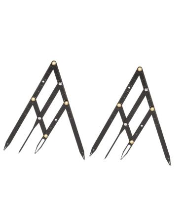 Housoutil 2 pcs Measuring Generation Caliper Second Makeup Stainless Sliding Three-point Tools Positioning 25x5x0.6cmx2pcs Blackx2pcs
