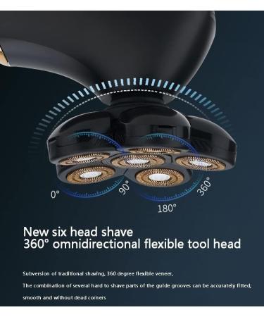 Buy 6 in 1 Rechargeable Electric Razor for Men - IPX7 Waterproof Shaver with 6D Floating Heads | Best Bald Head Shaver for Ultimate Grooming - Buy Online on GoSupps.com