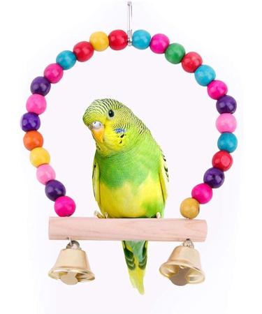 Wooden Bird Bathtub with Mirror, Swing & Perch Stand - 3 Pack Colorful Accessories for Budgerigar, Parakeet, Cockatiel, Conure, Lovebird, Cockatoo - Buy Online on GoSupps.com
