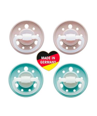 NIP Cherry Round Teat Pacifier Set - 4 Pieces (2x2) Size 2 (6M+) - Light Blue & Grey - International Shipping - Buy Online on GoSupps.com