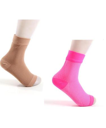 Buy 1 Pair Sports Ankle Protection Sleeves - Elastic Ankle Support Brace & Socks for Optimal Comfort - Perfect for Plantar Fasciitis - Pink L - Buy Online on GoSupps.com
