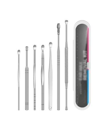 BBSJ 7pcs Ear Wax Removal Kit Multi-Functional Ear Pick Cleaner Kit with A Cleaning Brush for Ear Wax Cleansing Tool (Color : D)