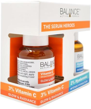 Balance Active Formula The Serum Heroes (Vitamin C Brightening serum & Hyaluronic Deep Moisture Serum) - Armed with active ingredients to glow and hydrate. - Buy Online on GoSupps.com