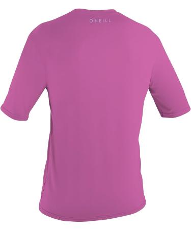O'Neill Youth Basic Skins UPF 30+ Short Sleeve Sun Shirt - Size 10, Fox Pink - Buy Online on GoSupps.com