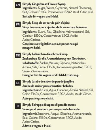 Premium Simply Ginger Bread Syrup 1 Litre - Delicious Flavor for Baking and Cocktails - Buy Online on GoSupps.com