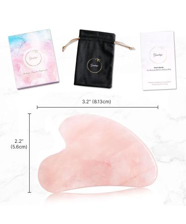 Natural Rose Quartz Gua Sha Tool | Face Sculpting Puffiness Reduction & Tension Relief | Premium Facial Stone for Eyes Face & Body - Buy Online on GoSupps.com