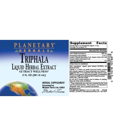 Triphala GI Tract Wellness | Planetary Herbals 1000 mg - 2 Fl Oz | International Shipping Available - Buy Online on GoSupps.com