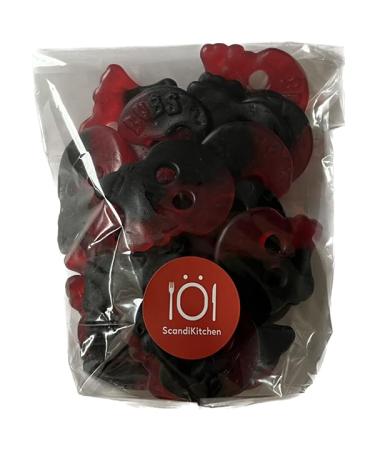 Bubs Hallon/Lakrits Skalle Scandi Raspberry/Liquorice Skull Sweets 400g BIG BAG Pick n Mix Gift