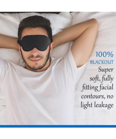 GoneSleep Sleep Mask | 100% Light Blocking Eye Shade for Travel & Yoga | Super Soft Comfort with Adjustable Strap & Earplugs | Black - Buy Online on GoSupps.com