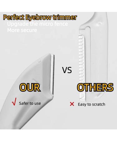 Eyebrow Trimmer Scissors with Comb Stainless Steel Eyebrow Razor Eyebrow Trimmer Eyelash Hair Scissors Beginner Make Up Tool for Men Women(White) - Buy Online on GoSupps.com