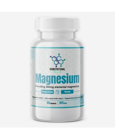 Magnesium Bisglycinate Malate for Brain Sleep Stress Bone and Muscle Energy
