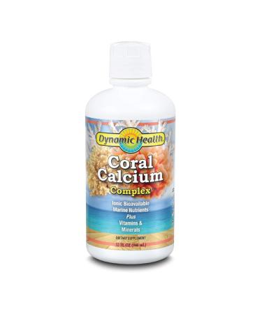 Dynamic Health Coral Calcium Complex | Bone Health & PH Level Support | Easier Than Capsules Liquid Supplement | with Magnesium | 32oz 32 Serv