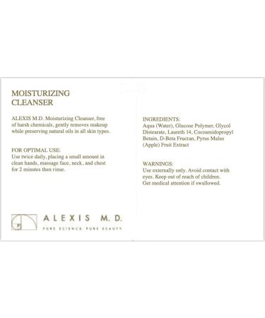 ALEXIS M.D. Moisturizing Cleanser | 100ml | 3.3oz - Buy Online on GoSupps.com