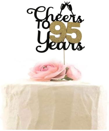 Cheers To 95 Years Cake Topper 95th Birthday Cake Topper for Brithday Party Cake Topper Decorations Cake Topper Decoration Supplies for Wedding Anniversary Party Birthday Party - Buy Online on GoSupps.com