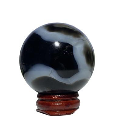 Natural Sphere Black Agate Crystals Balls Natural Gemstone QuartzSphere Fengshui Home Decoration 1pc (Color : 270-290g)