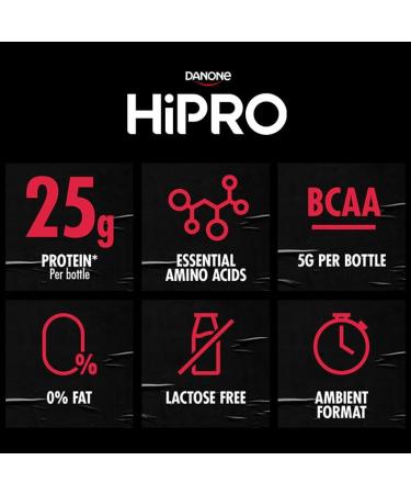  HiPRO Danone HiPRO Protein Drink - Vanilla - 24 x 330 ml - High in Protein No Added Sugars Lactose Free - Buy Online on GoSupps.com