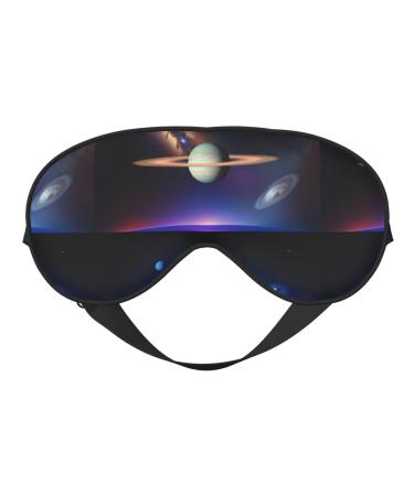 Cosmic Saturn Unisex Elastic Adjustable Buckle Design Blackout Sleep Eye Mask for Home Travel Yoga Office Nap