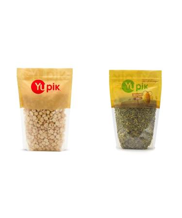 Yupik Macadamia Nuts (Pieces) 1Kg & Organic Pumpkin Seeds (Aa) Non-GMO Vegan Gluten-Free 1Kg 1 kg (Pack of 1) Macadamia Nuts+ Pumpkin Seeds