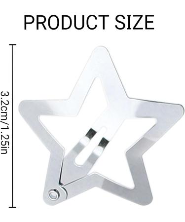 Star Hair Clips 20 Pieces Small Metal Snap Hair Clips Hair Barrettes Hair Accessories Silver - Buy Online on GoSupps.com