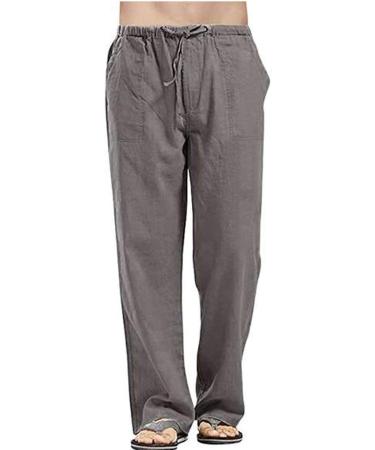 Shop Casual Cotton & Linen Pants - Loose Fit Walking Jogging & Outdoor Sports - Monochrome Fashion in Coffee - XXL Size Available - Buy Online on GoSupps.com