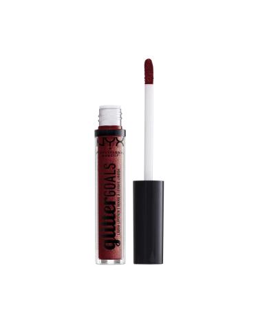 NYX Glitter Goals Liquid Lipstick - Crystal Crush Plum with Gold Glitter 0.10oz - Buy Online on GoSupps.com