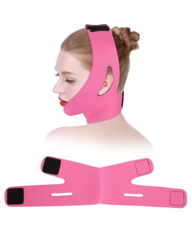 Face Slimming Belt, Bandage Belt Mask Face-Lift Double Chin Skin Strap for Women Ideal Gift Pink