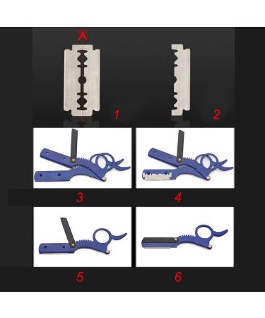 Professional Straight Edge Razor Holder for Men - SYH & AQYE Barber Razor with Easy Blade Replacement (Blue) - Buy Online on GoSupps.com