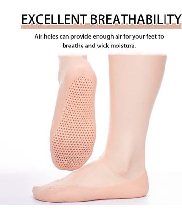 JEWYOCO Moisturizing Socks 3 Pairs Soft Breathable Spa Repairing and Softening Dry Cracked Feet Skins Ventilate style Beige Size 5-9 - Buy Online on GoSupps.com