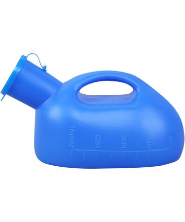 Urinals for Men - 2000mL Thick Plastic Mens Bedpan Bottle with Lid - Travel Urine Collection ContainersMale Portable Pee Bottles - Happy - Buy Online on GoSupps.com