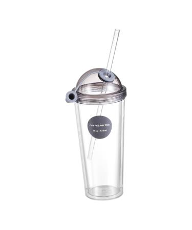 Zerodeko Cup Glass Coffee Drinking Sippy Milk Tea Water Double-Deck Double-Layer Practical Plastic Container 21.5 9cm As Shown