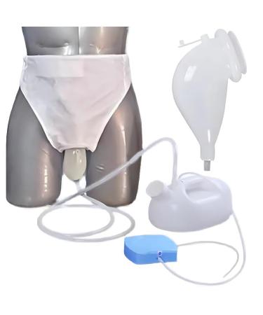 Male ICEMOB Self-Priming Urinal 2000Ml Male Urinal Bottles with Spill Proof Adjustable Urine Collector Wearable Urinal Bag for Home Camping Travel Breathable