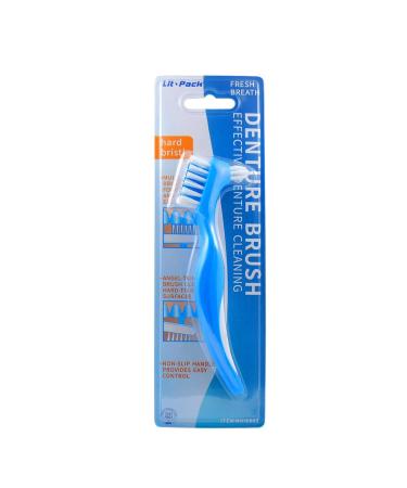 Denture Clean Toothbrush - Multi-Layered Hard Bristles for Total Cleaning | Denture Care Tool with Dual Hard Bristle Design - Buy Online on GoSupps.com