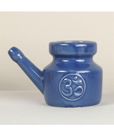 Kqcibz 350Ml Ceramic Neti Pot Nose Cleaning Pot Leakproof Spout Pot for Nasal Rinsing Nose Washing Men Women Blue - Buy Online on GoSupps.com