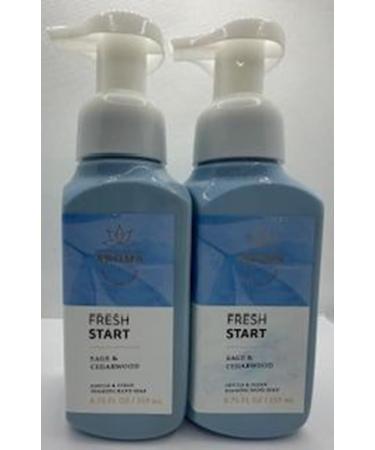 Set of 2 Aroma Fresh Start Gentle & Clean Foaming Hand Soap 8.75 Ounce Sage & Cedarwood Blue