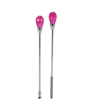 Angrek 2 pieces of make-up palette nail spatula Picker spoon gel powder mix stick stirring stick manicure tool set nail art stir bar DIY tools spoon spatula (red)