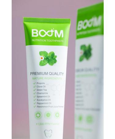 Boom Nutrition Toothpaste | Premium Quality Natural Ingredients | 80g - Best Eco-Friendly Oral Care - Buy Online on GoSupps.com