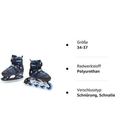 Buy SMJ Sport Children's 2-in-1 Inline & Ice Skates | Adjustable ABEC7 Size 34-37 | International Shipping - Buy Online on GoSupps.com