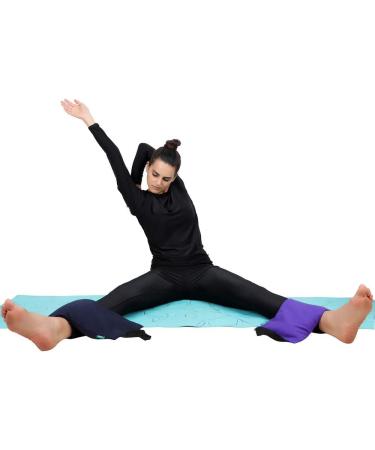 HealthAndYoga(TM) Double Yoga Sand Bags - Weighted Support Prop with Inner Waterproof Bag - Black - Buy Online on GoSupps.com