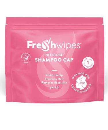 FreshWipes Shampoo Cap An easy way to wash hair when you can't shower. Pack of 1 Microwaveable Hat with Conditioner. No Rinse Elderly Disabled Festivals 1 Count (Pack of 1)