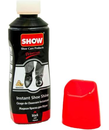 SHOW Instant Leather Shoe Shine Liquid 75ml - Black Leather Care Products (6 Pack) - Buy Online on GoSupps.com