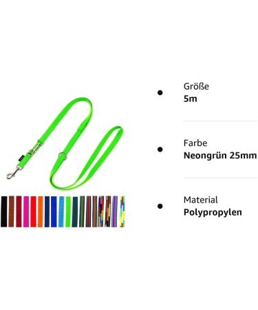 Adjustable Double Dog Leash - 5m Neon Green for Large Dogs (20mm/25mm) | International Shipping - Buy Online on GoSupps.com
