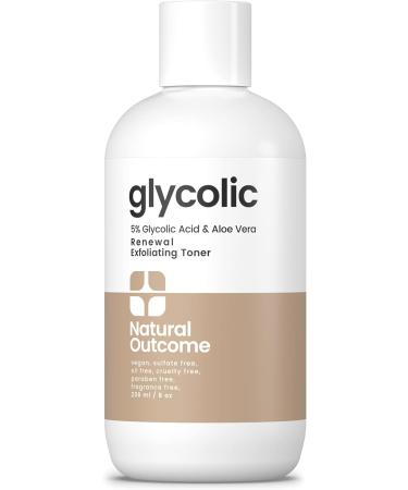 Glycolic Acid Toner 5% with Aloe Vera & Quinoa Extract - Anti-Aging, Gentle Exfoliating Toner for Face - 8 oz - Buy Online on GoSupps.com