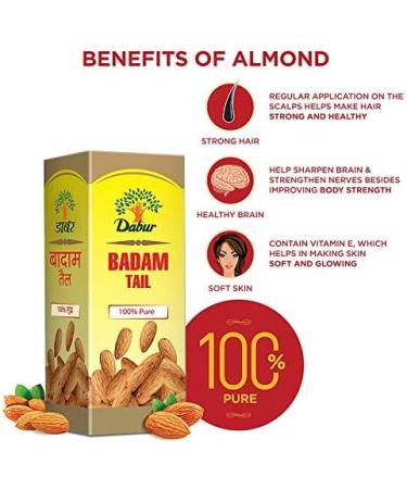 Dabur Badam Tail - 100% Pure Almond Oil - 50 ml - Buy Online on GoSupps.com
