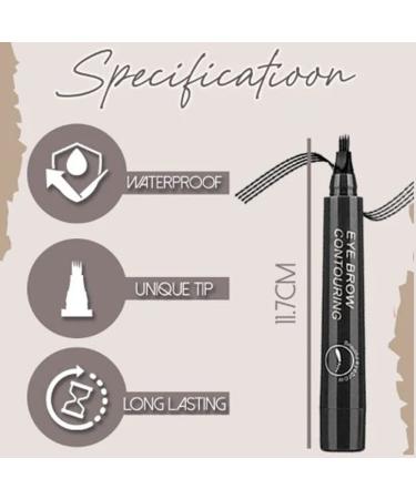 Materialm Magical Waterproof Brow Pen - 4 Tipped Microblading Eyebrow Pencil in Dark Brown - Buy Online on GoSupps.com