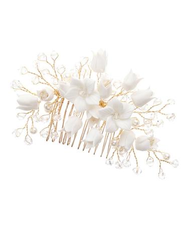 DOITOOL Bridal Hair Comb Bride Wedding Zircon White