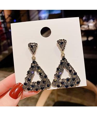 Earrings for Women Ladies Earrings Fashion Black Triangle Rhinestone Drop Earrings Ladies Retro Pendant Earrings Girls Wedding Birthday Jewelry Fashion Earrings Earrings for Women - Buy Online on GoSupps.com