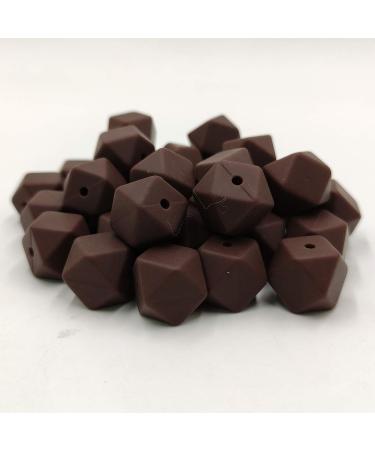 50pcs Coffee Color 14mm Silicone Hexagon Pearl Beads - DIY Jewelry Making Spacer Beads - Buy Online on GoSupps.com