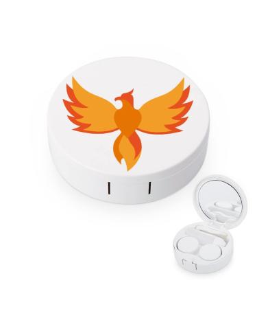 Phoenix Round Case For Contact Lens Kit Storage Box with Mirror Printed
