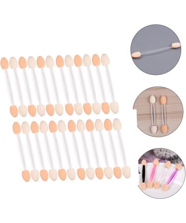 Outanaya 50pcs Two-color Eyeshadow Brush Double-head Brush Makeup Brush Applicator Cosmetic White Latex Head - Buy Online on GoSupps.com